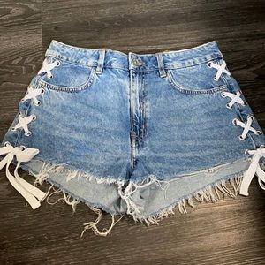 H&M Denim Shorts with Ribbon on the sides